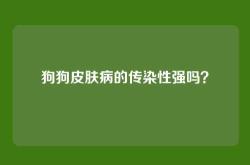 狗狗皮肤病的传染性强吗？