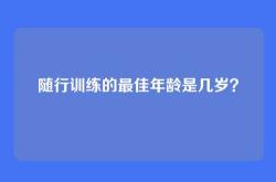 随行训练的最佳年龄是几岁？