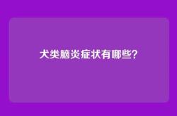 犬类脑炎症状有哪些？