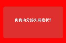 狗狗内分泌失调症状？