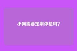 小狗需要定期体检吗？