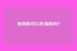 宠物狗可以吃海鲜吗？