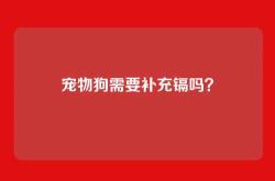 宠物狗需要补充镉吗？