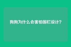 狗狗为什么会害怕围栏设计？