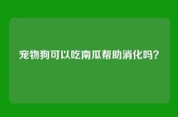 宠物狗可以吃南瓜帮助消化吗？