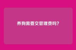 养狗需要交管理费吗？