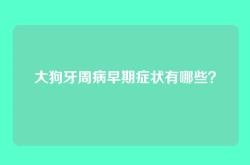 大狗牙周病早期症状有哪些？