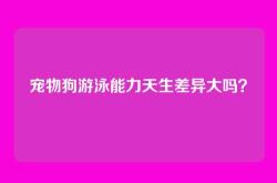 宠物狗游泳能力天生差异大吗？