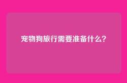 宠物狗旅行需要准备什么？