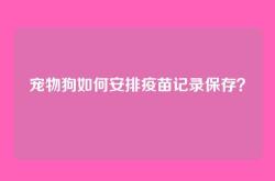 宠物狗如何安排疫苗记录保存？