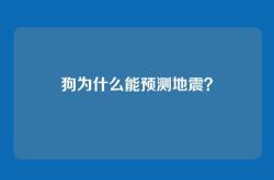 狗为什么能预测地震？