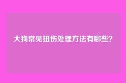 大狗常见扭伤处理方法有哪些？