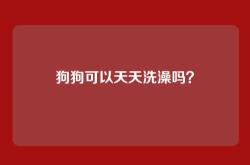 狗狗可以天天洗澡吗？