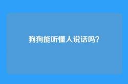 狗狗能听懂人说话吗？