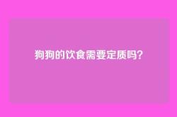 狗狗的饮食需要定质吗？