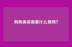 狗狗美容需要什么费用？