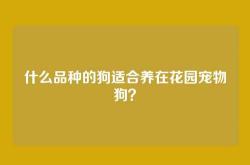 什么品种的狗适合养在花园宠物狗？