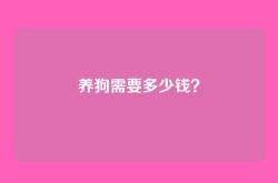养狗需要多少钱？