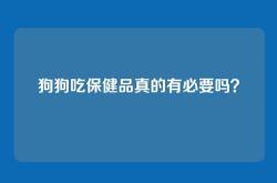 狗狗吃保健品真的有必要吗？