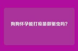 狗狗怀孕能打疫苗做驱虫吗？