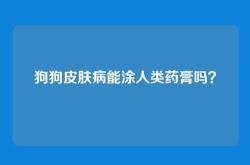 狗狗皮肤病能涂人类药膏吗？