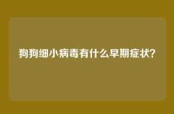 狗狗细小病毒有什么早期症状？