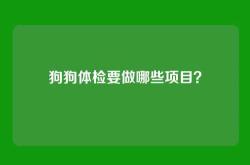 狗狗体检要做哪些项目？