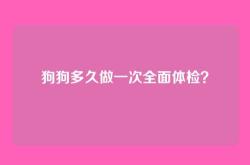 狗狗多久做一次全面体检？
