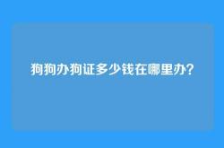 狗狗办狗证多少钱在哪里办？