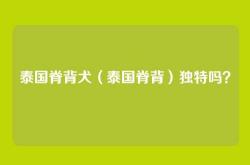 泰国脊背犬（泰国脊背）独特吗？