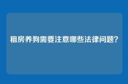 租房养狗需要注意哪些法律问题？