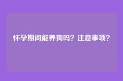 怀孕期间能养狗吗？注意事项？
