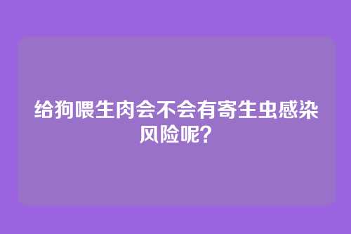 给狗喂生肉会不会有寄生虫感染风险呢？