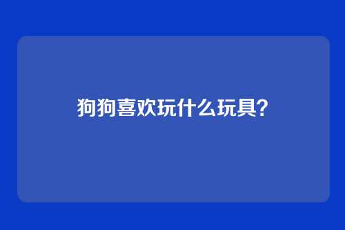 狗狗喜欢玩什么玩具？