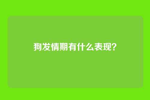 狗发情期有什么表现?