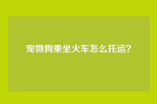 宠物狗乘坐火车怎么托运？