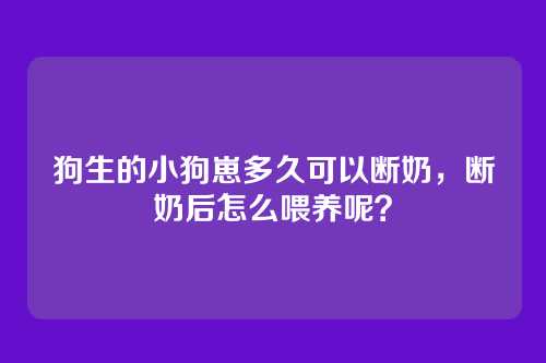 狗生的小狗崽多久可以断奶，断奶后怎么喂养呢？