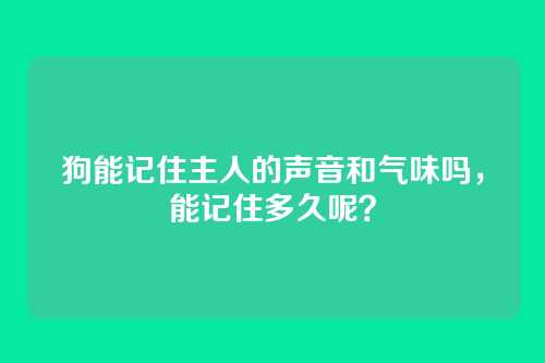 狗能记住主人的声音和气味吗,能记住多久呢?