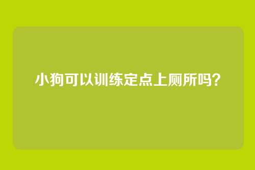 小狗可以训练定点上厕所吗？