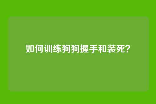 如何训练狗狗握手和装死?