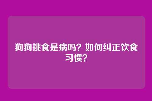 狗狗挑食是病吗?如何纠正饮食习惯?