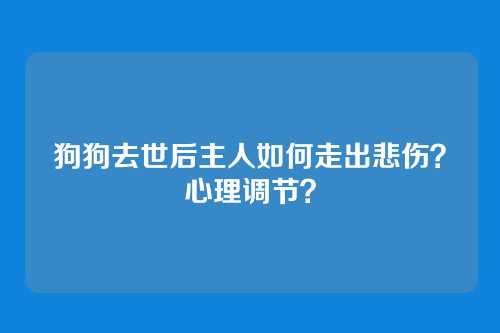 狗狗去世后主人如何走出悲伤?心理调节?