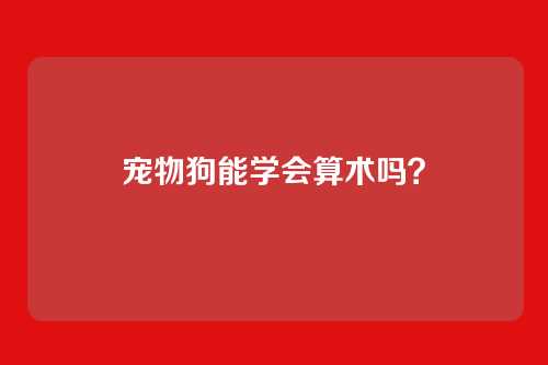 宠物狗能学会算术吗?