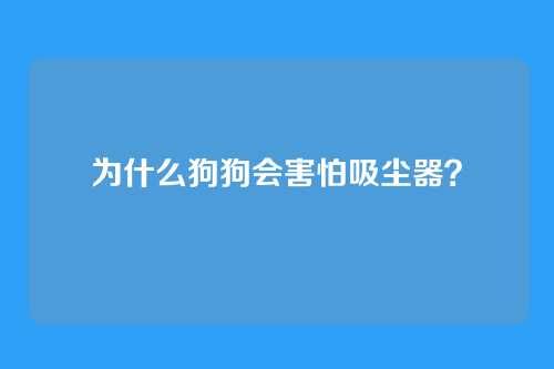 为什么狗狗会害怕吸尘器？