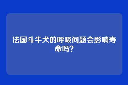 法国斗牛犬的呼吸问题会影响寿命吗?