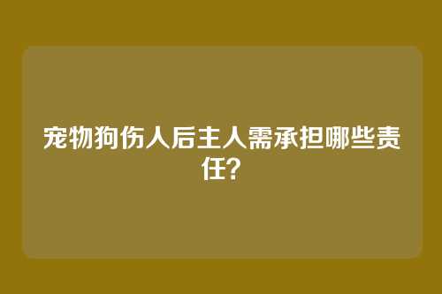 宠物狗伤人后主人需承担哪些责任？