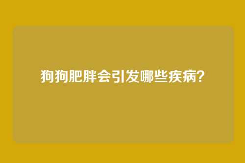 狗狗肥胖会引发哪些疾病？