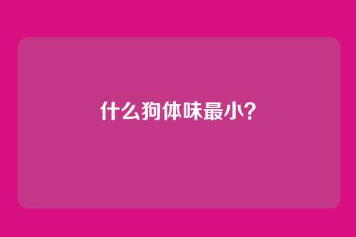 什么狗体味最小？