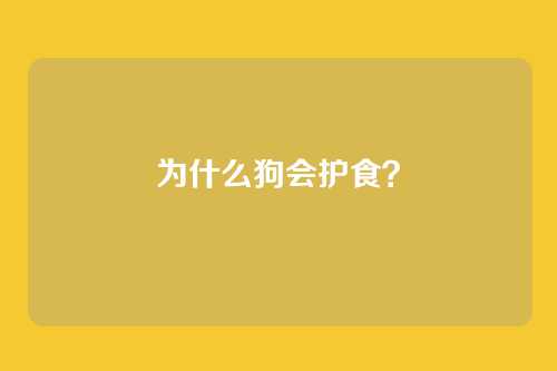 为什么狗会护食?