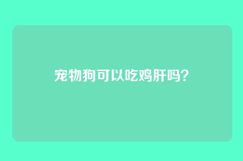 宠物狗可以吃鸡肝吗？